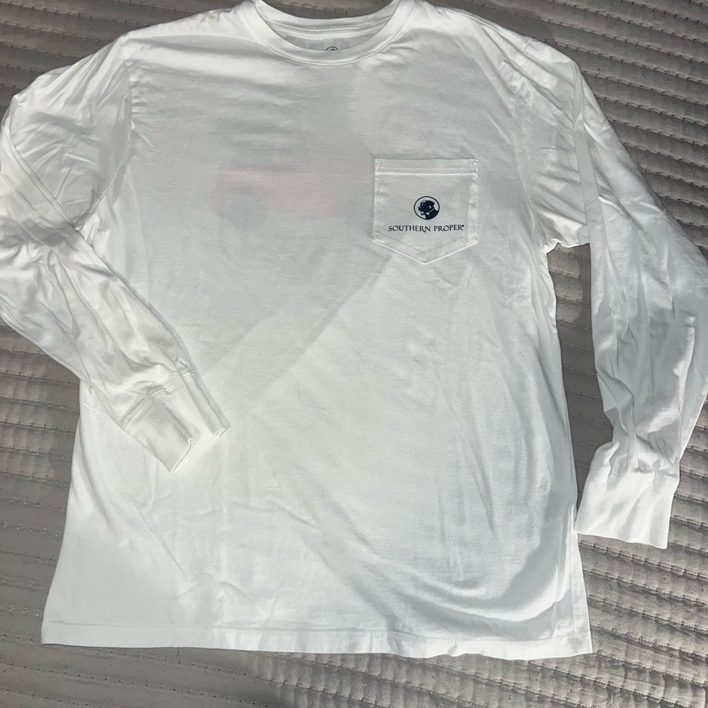 Southern Proper Men's White Long Sleeve Shirt